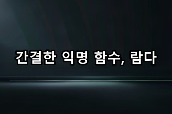 5-5 람다 함수: 간단한 익명 함수 활용