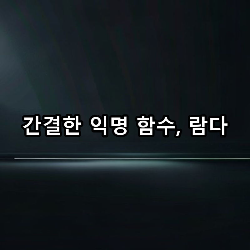 5-5 람다 함수: 간단한 익명 함수 활용